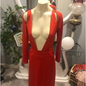 CHENG XIN long slinky red party dress.